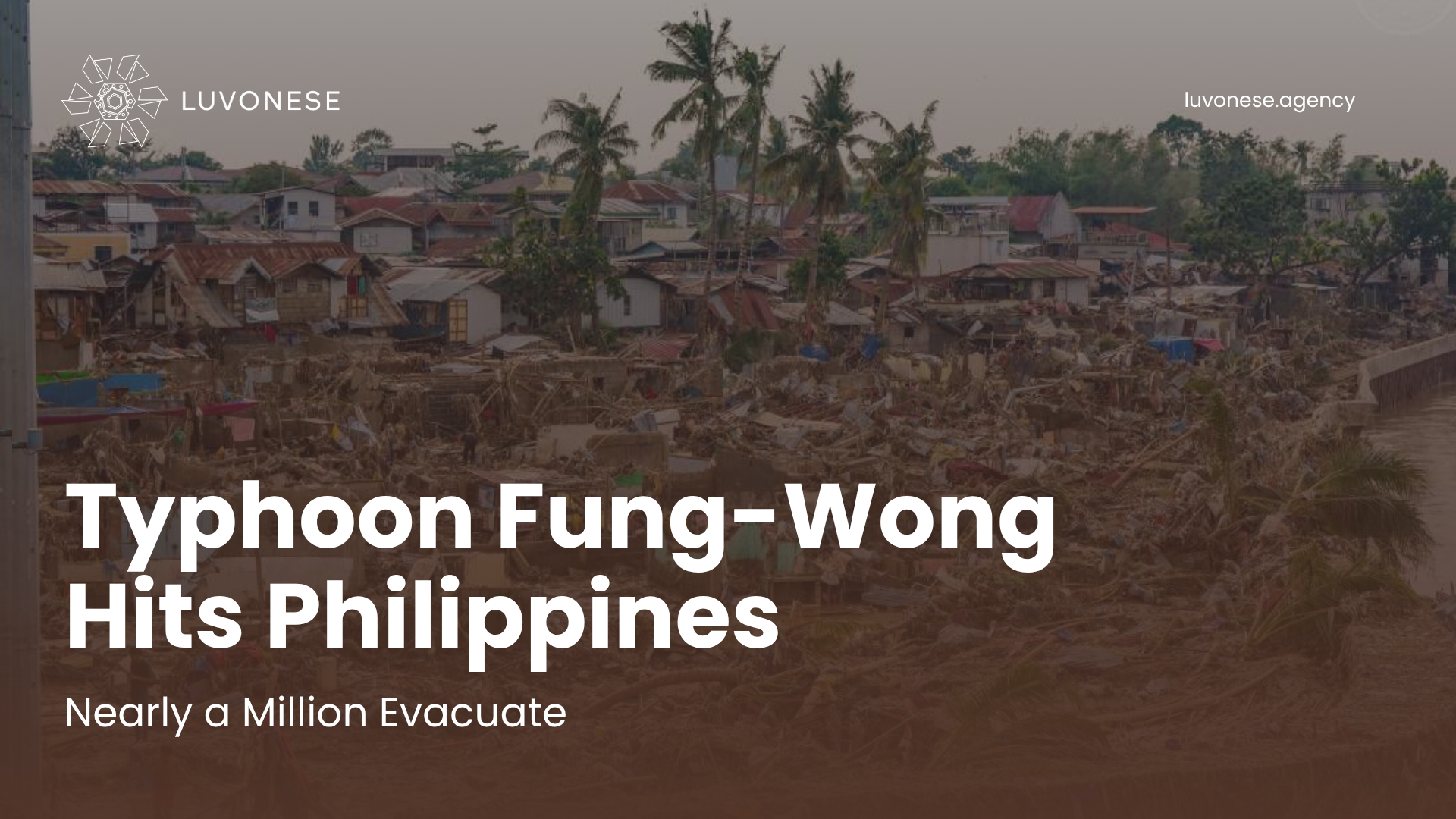 image showing house and building destroyed by typhoon